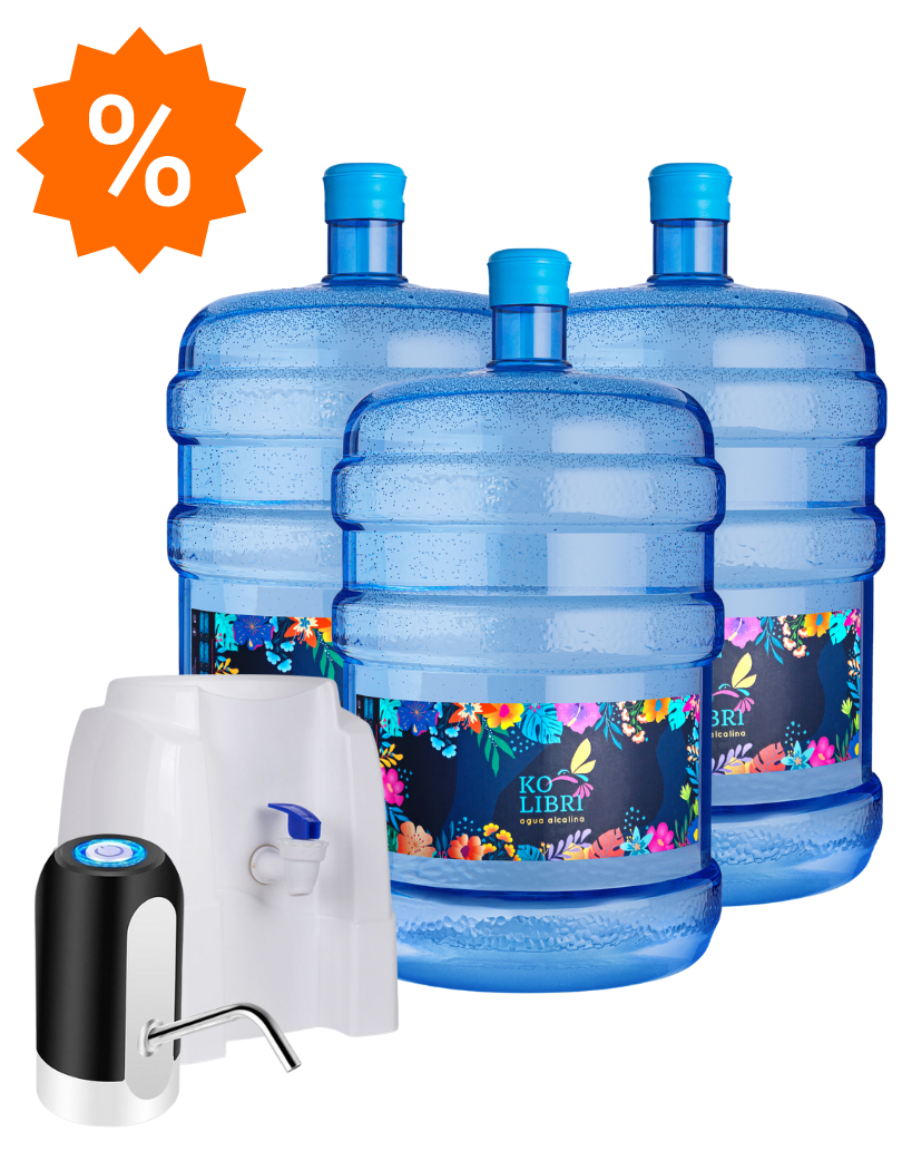 PROMO: 3 bidones 20 litros c/u + 1 Dispensador (envases y agua incluidos)