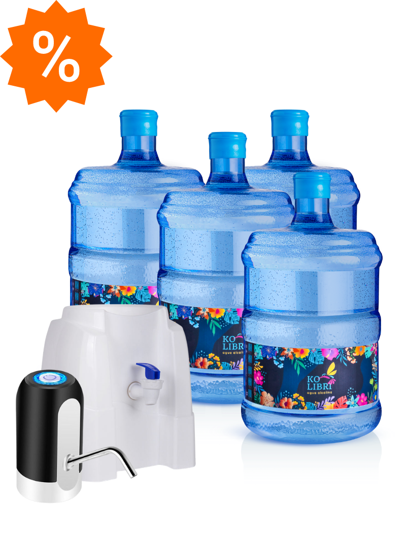 PROMO: 4 bidones 10 litros c/u + 1 Dispensador (envases y agua incluidos)